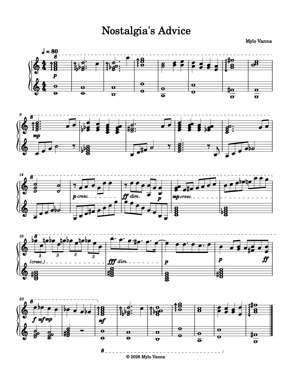 Nostalgia's Advice Sheet Music
