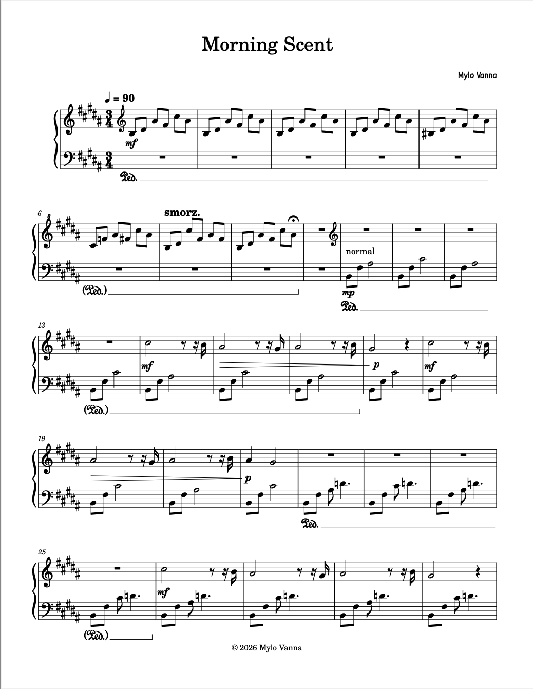 Morning Scent Sheet Music