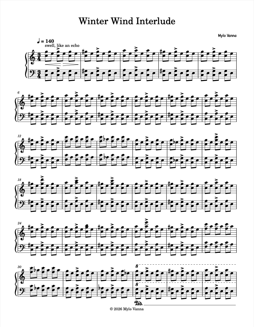 Winter Wind Interlude Sheet Music