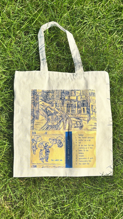 the rabbit hole tote bag