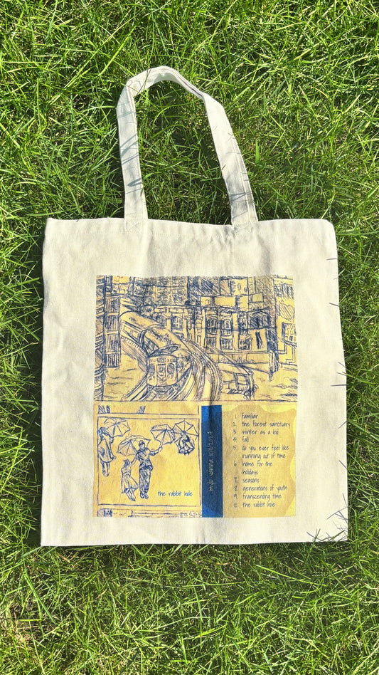 the rabbit hole tote bag