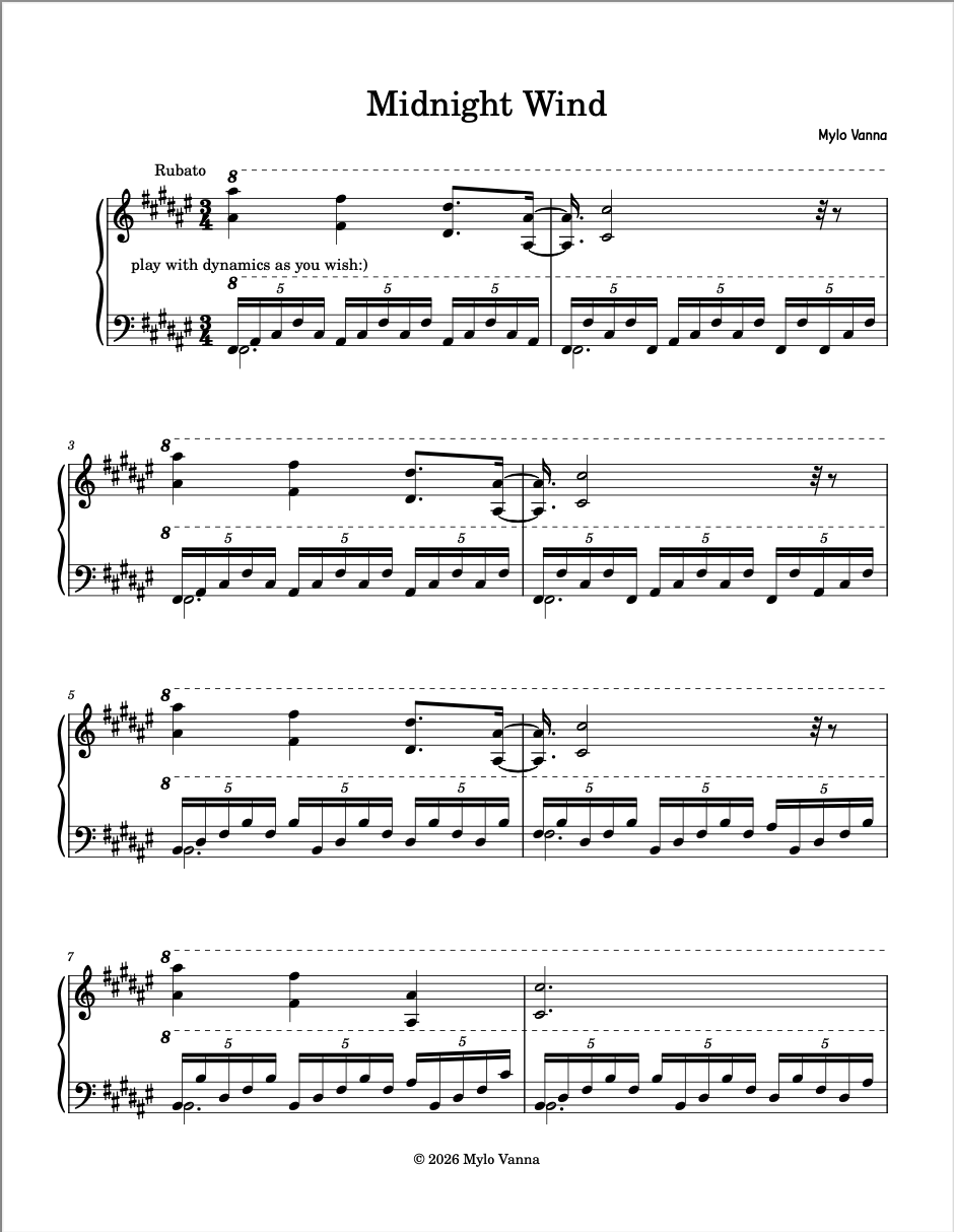 Midnight Wind Sheet Music