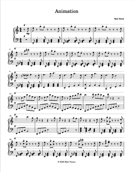 Animation Sheet Music