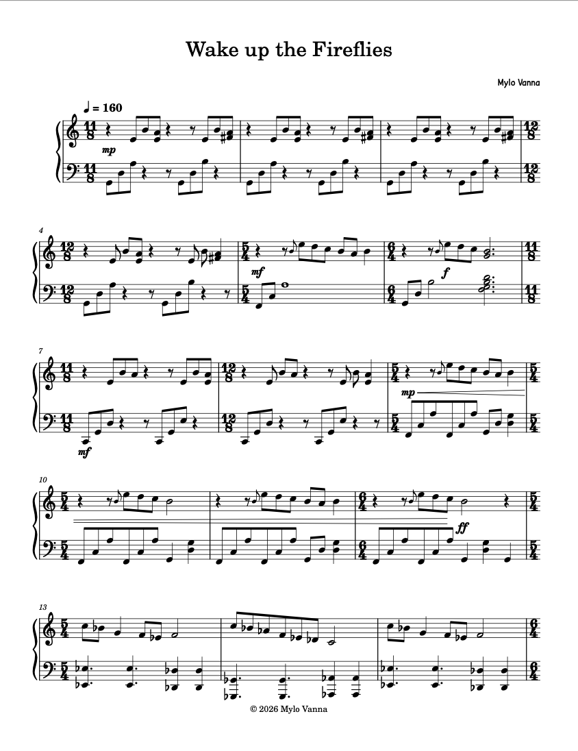 Wake Up the Fireflies Sheet Music