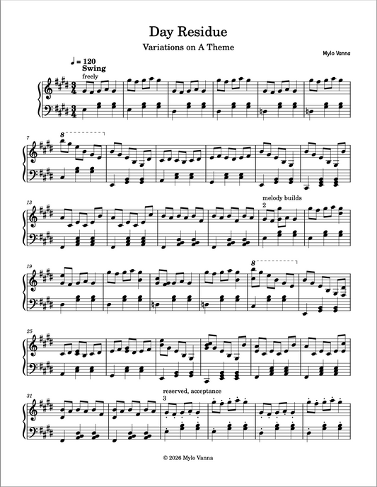 Day Residue Side B Sheet Music